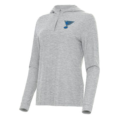 St. Louis Blues Antigua Women's Daybreak Quarter-Zip Hoodie - Heather Gray | US 203362118