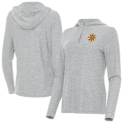 Boston Bruins Antigua Women's Daybreak Quarter-Zip Hoodie - Heather Gray | US 203362120