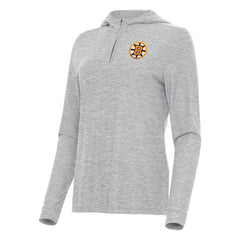 Boston Bruins Antigua Women's Daybreak Quarter-Zip Hoodie - Heather Gray | US 203362120