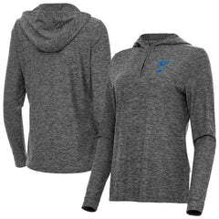 St. Louis Blues Antigua Women's Daybreak Quarter-Zip Hoodie - Heather Black | US 203362121