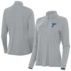 St. Louis Blues Antigua Women's Intent Quarter-Zip Pullover - Gray | US 203362144