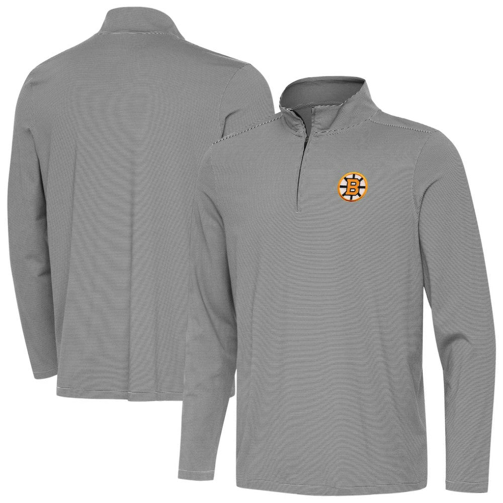 Boston Bruins Antigua Twine Quarter-Zip Pullover - Black | US 203362158