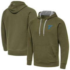 St. Louis Blues Antigua Victory Pullover Hoodie - Olive | US 203362226