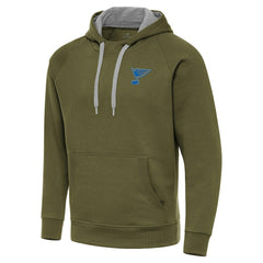 St. Louis Blues Antigua Victory Pullover Hoodie - Olive | US 203362226