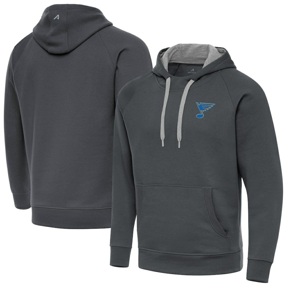 St. Louis Blues Antigua Victory Pullover Hoodie - Charcoal | US 203362227