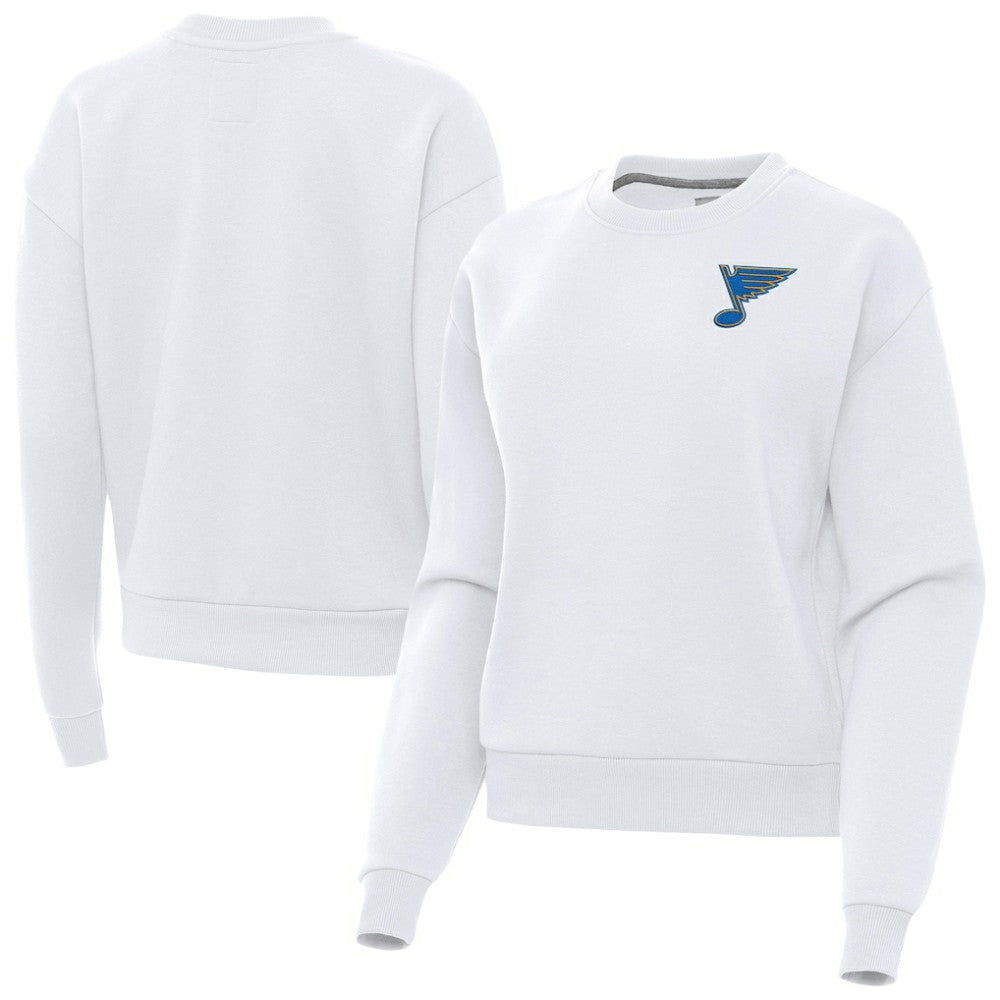 St. Louis Blues Antigua Women's Victory Pullover Sweatshirt - White | US 203362234