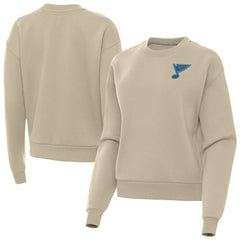 St. Louis Blues Antigua Women's Victory Pullover Sweatshirt - Khaki | US 203362236