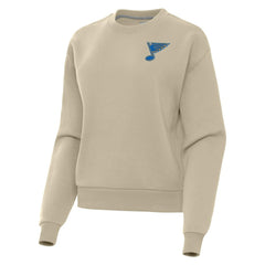 St. Louis Blues Antigua Women's Victory Pullover Sweatshirt - Khaki | US 203362236