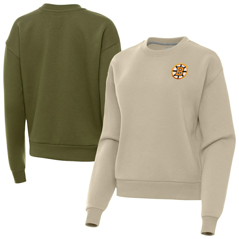 Boston Bruins Antigua Women's Victory Pullover Sweatshirt - Olive | US 203362237