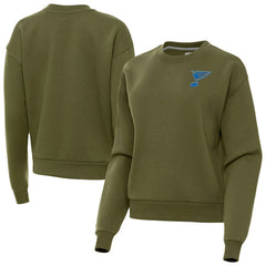 St. Louis Blues Antigua Women's Victory Pullover Sweatshirt - Olive | US 203362238