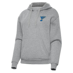 St. Louis Blues Antigua Women's Victory Pullover Hoodie - Heather Gray | US 203362243