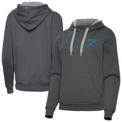 St. Louis Blues Antigua Women's Victory Pullover Hoodie - Charcoal | US 203362249