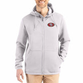 San Francisco 49ers Cutter & Buck Roam Epic Comfort Recycled Full-Zip Hoodie Jacket - Gray Hoodies