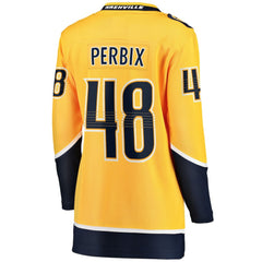 Nick Perbix Nashville Predators Fanatics Women's Home Breakaway Jersey - Gold | US 203364003