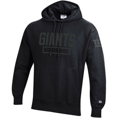 New York Giants Champion Tonal Reverse Weave Fleece Hoodie - Black Hoodies