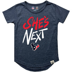 Houston Texans Wes & Willy Girls Youth She's Next Garment Washed T-Shirt - Navy T-shirts