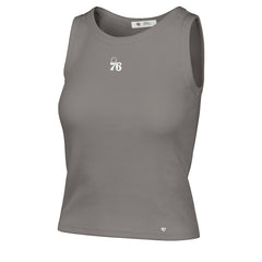 Philadelphia 76ers '47 Women's Cropped Skyhook Baby Rib Tank Gray - 47 brand