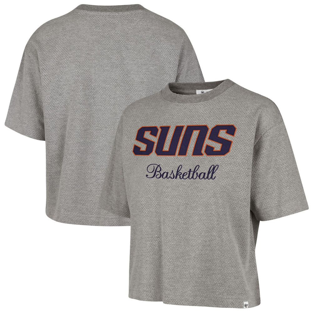 Phoenix Suns '47 Women's Pivot Drop Needle Cropped T-Shirt Gray - 47 brand outlet
