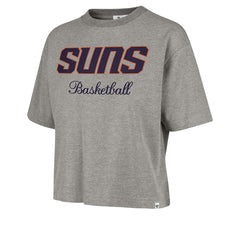 Phoenix Suns '47 Women's Pivot Drop Needle Cropped T-Shirt Gray - 47 brand outlet