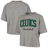 Boston Celtics '47 Women's Pivot Drop Needle Cropped T-Shirt Gray - 47 brand
