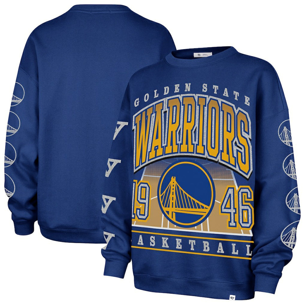 Golden State Warriors '47 Women's Go Big Oversized Sweatshirt Royal - 47 brand