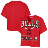 Chicago Bulls '47 Women's Elation Oversized Notch Neck T-Shirt Red - 47 brand