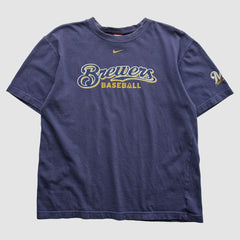 Milwaukee Brewers Nike 2004 T-Shirt - Navy - Vintage T-shirts