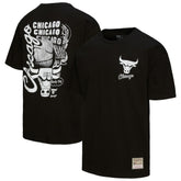 Chicago Bulls Hardwood Classics Overlap T-Shirt Black - Mitchell & Ness outlet