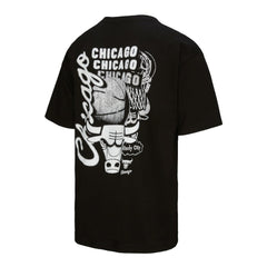 Chicago Bulls Hardwood Classics Overlap T-Shirt Black - Mitchell & Ness outlet