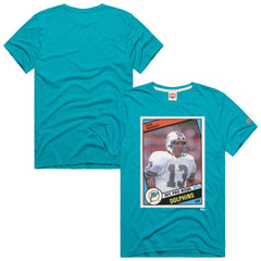 Dan Marino Miami Dolphins Homage Unisex NFL Topps Trading Card Tri-Blend T-Shirt - Aqua T-shirts