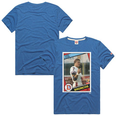 John Elway Denver Broncos Homage Unisex NFL Topps Trading Card Tri-Blend T-Shirt - Royal T-shirts