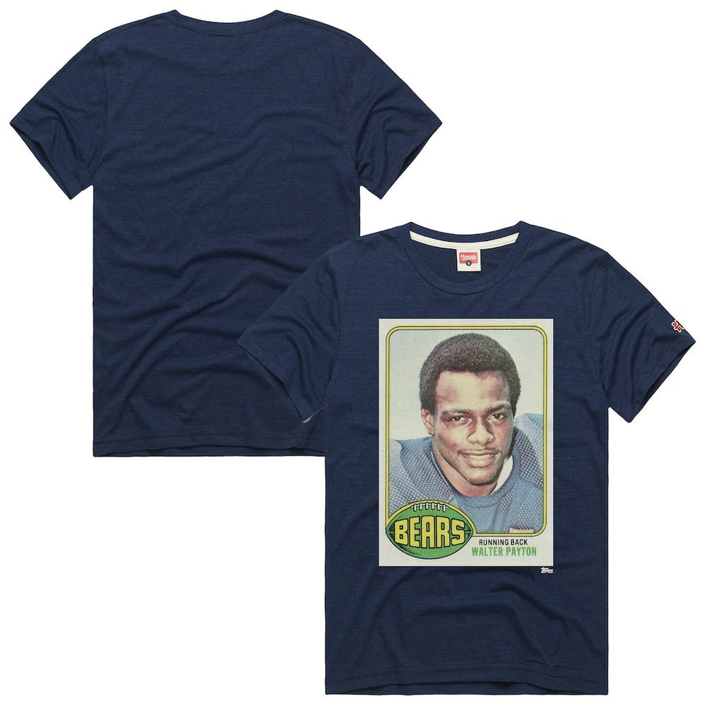 Walter Payton Chicago Bears Homage Unisex NFL Topps Trading Card Tri-Blend T-Shirt - Navy T-shirts
