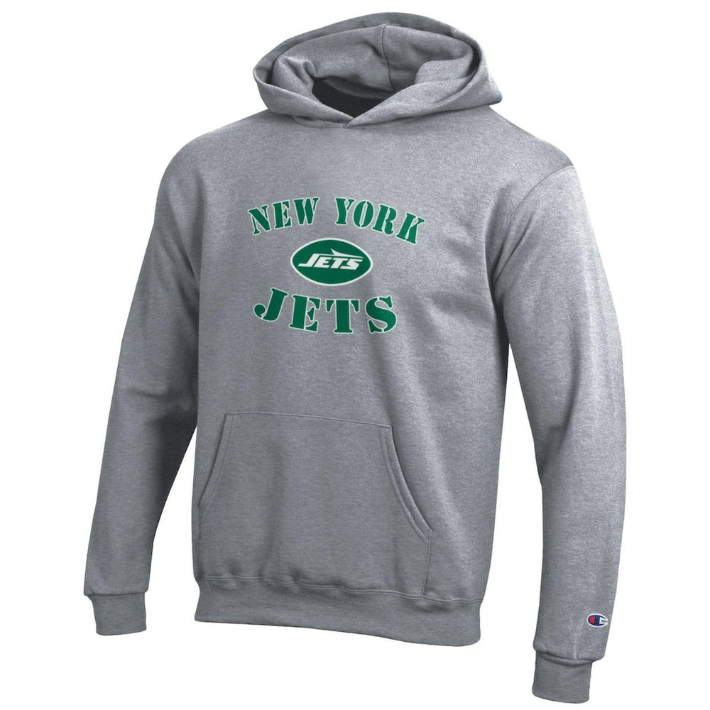 New York Jets Champion Youth Powerblend Fleece Hoodie - Gray Hoodies