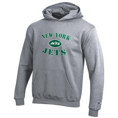 New York Jets Champion Youth Powerblend Fleece Hoodie - Gray Hoodies