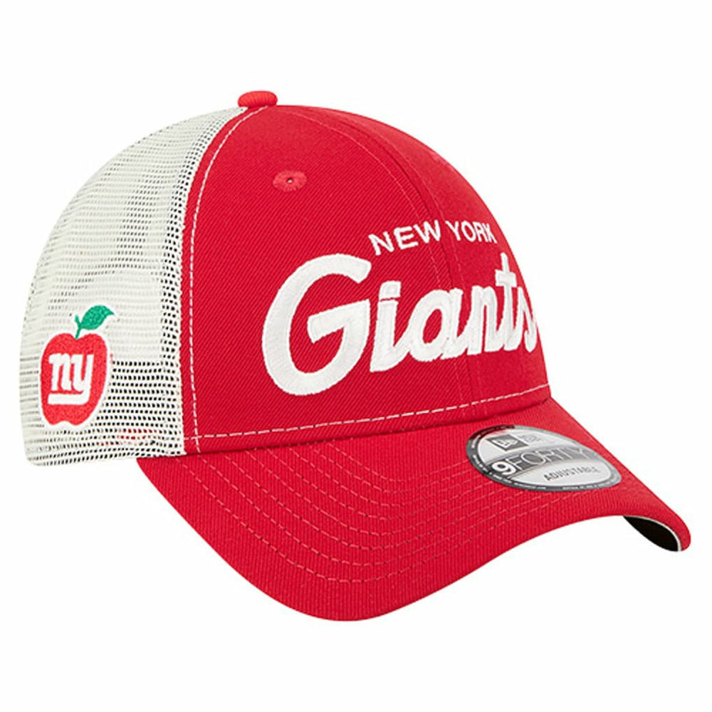 New York Giants New Era Apple Trucker 9FORTY Adjustable Hat - Red Hats