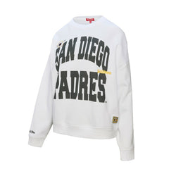 San Diego Padres Mitchell & Ness Women's Oversized Cooperstown Sweatshirt - White Sweatshirts