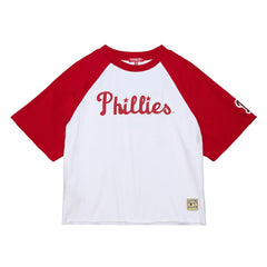 Philadelphia Phillies Mitchell & Ness Women's Cropped Raglan Boxy T-Shirt - White T-shirts