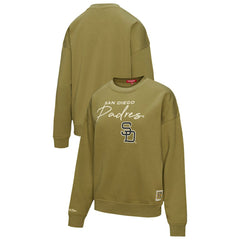 San Diego Padres Mitchell & Ness Women's Oversized Crewneck Sweatshirt - Olive Sweatshirts