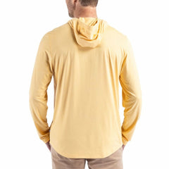 New Orleans Saints Cutter & Buck Throwback Logo Coastline Epic Comfort Eco Recycled Long Sleeve Hoodie T-Shirt - Gold Hoodies