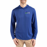 Seattle Seahawks Cutter & Buck Coastline Epic Comfort Eco Recycled Long Sleeve Hoodie T-Shirt - Blue Hoodies