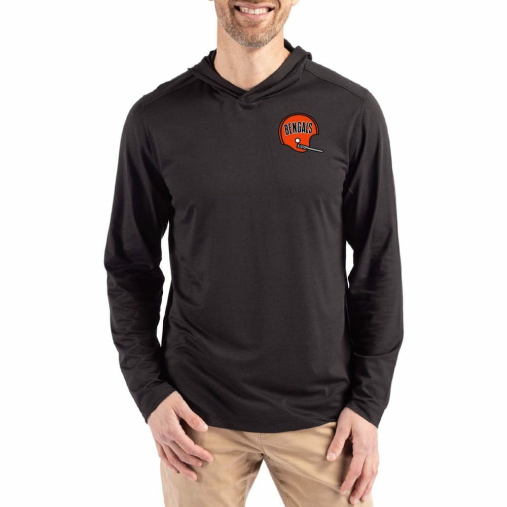 Cincinnati Bengals Cutter & Buck Coastline Epic Comfort Eco Recycled Long Sleeve Hoodie T-Shirt - Black Hoodies