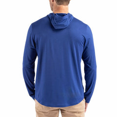 Denver Broncos Cutter & Buck Coastline Epic Comfort Eco Recycled Long Sleeve Hoodie T-Shirt - Blue Hoodies