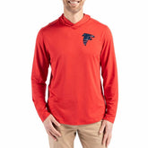Atlanta Falcons Cutter & Buck Americana Coastline Epic Comfort Eco Recycled Long Sleeve Hoodie T-Shirt - Red Hoodies