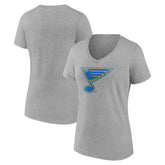 St. Louis Blues Women's Essential V-Neck T-Shirt - Gray | US 203376564
