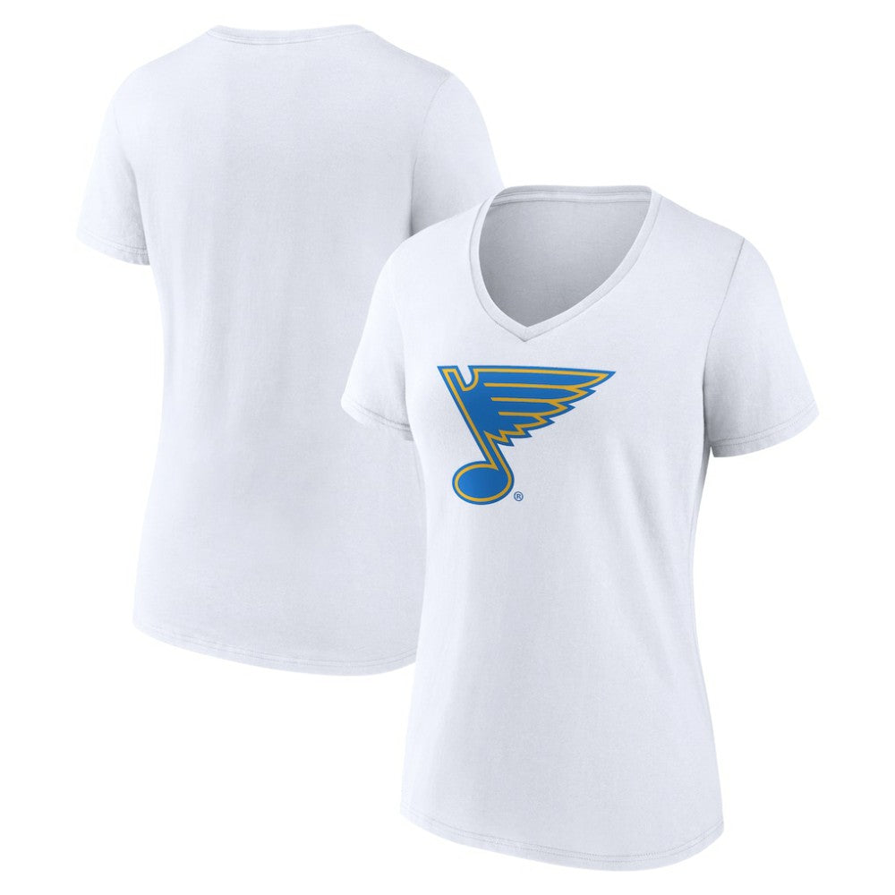 St. Louis Blues Women's Essential V-Neck T-Shirt - White | US 203376566