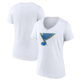 St. Louis Blues Women's Essential V-Neck T-Shirt - White | US 203376566