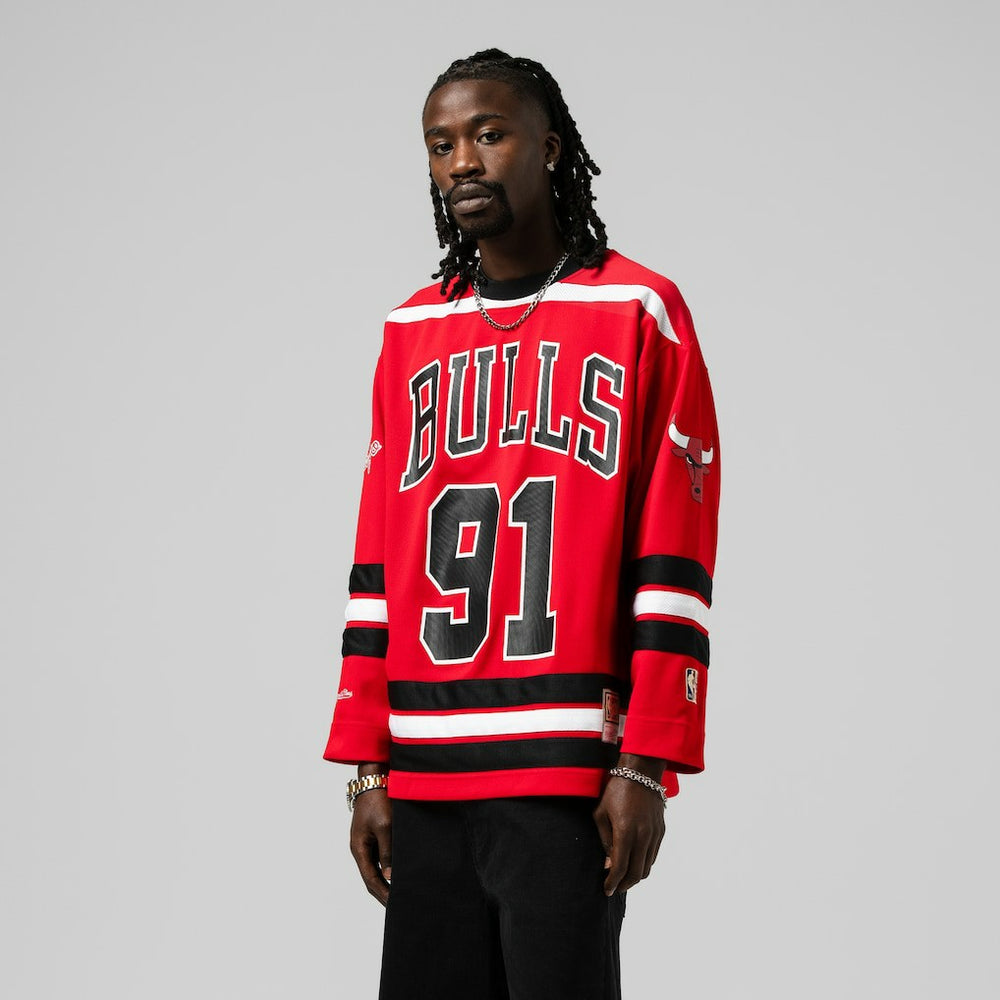 Dennis Rodman Chicago Bulls Unisex Maxxed Out Fashion Hockey Jersey Red - Mitchell & Ness outlet