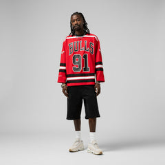 Dennis Rodman Chicago Bulls Unisex Maxxed Out Fashion Hockey Jersey Red - Mitchell & Ness outlet