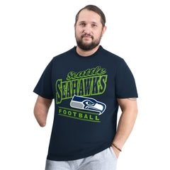 Seattle Seahawks G-III Sports by Carl Banks Adaptive Headliner Graphic T-Shirt - Navy T-shirts