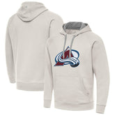 Colorado Avalanche Antigua Big Logo Victory Pullover Hoodie - Cream | US 203377036